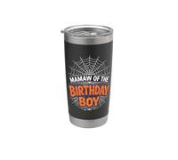MAMAW of the Boy T-shirt d'anniversaire Motif toile d'araignée Halloween Gobelet isotherme en acier inoxydable double paroi