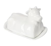 MamboCat Beurrier vache en porcelaine blanche pour beurre de 250 g