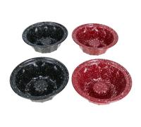 MamboCat Cuci Lot de 4 mini moules à gugelhupf Ø 12,3 cm Airfryer et four | Acier pour quatre personnes, mini gugelhupf et gâteau, moucheté rouge/noir, moule à gâteau rond, adapté au congélateur