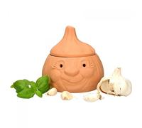 MamboCat Knut Pot à ails avec couvercle pour ranger env. 250 g d'ail, produit 100 % naturel en terre cuite véritable