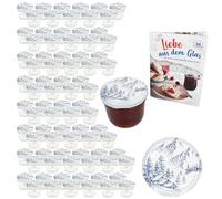 MamboCat Lot de 100 bocaux en verre de 230 ml avec couvercle à visser Alpen I Bocaux de conservation + 82 couvercles avec recette de sucre diamant I Bocaux de conservation et stérilisation