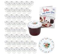 MamboCat Lot de 100 bocaux en verre de 230 ml avec couvercle à visser Candyman bleu glacé I Bocaux de conservation + couvercles TO 82 + livret gratuit I Bocaux de conservation et conservation