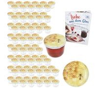 MamboCat Lot de 100 bocaux en verre de 230 ml avec couvercles à visser pour miel et couvercles TO 82 avec recette de sucre diamant I Bocaux de conservation et conservation
