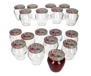 MamboCat Lot de 18 pots à confiture avec couvercle en bois en forme de cœur rouge - 212 ml - TO 63 - Pour conservation et conservation