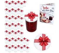 MamboCat Lot de 48 bocaux en verre de 435 ml avec couvercle à visser 82 + livret de recettes en sucre diamant (français non garanti)