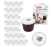 MamboCat Lot de 50 bocaux en verre de 230 ml avec couvercle à visser Candyman bleu glacier + couvercles TO 82 + livret gratuit I Bocaux de conservation et conservation