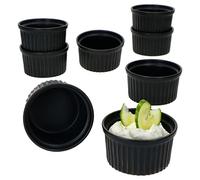 MamboCat Lot de 8 moules à muffins Nero 180 ml I Faïence I Diamètre 9,3 cm I Noir I 8 personnes I Moule à pâtisserie I Mini coupelles I Pour crème brûlée, soufflé, cupcakes, tiramisu, etc. I Petits