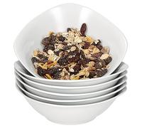 MamboCat Lotta Lot de 6 bols à céréales I 250 ml I Coupelle en porcelaine blanche pour 6 personnes I Bol pour salade, fruits, desserts, collations, etc. I Vaisselle chic pour le petit-déjeuner, le