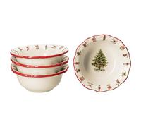 MamboCat Maestro Natale Lot de 4 bols 17,5 cm I 470 ml I Bol italien en céramique pour 4 personnes avec décor de Noël I Coupelle pour biscuits, salade, céréales, etc. à Noël, l'Avent et Saint-Nicolas