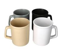 MamboCat Play Lot de 4 tasses à café XXL I 550 ml I Gobelets en céramique en blanc, vanille, gris et noir I Tasses cylindriques Jumbo pour café, thé, cacao et latte