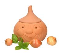 MamboCat Pot à oignons Onni avec couvercle, pour ranger env. 900 g d'oignon, produit 100 % naturel en terre cuite véritable