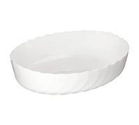 MamboCat Trianon Grand plat à gratin ovale I 3 litres I Moule à four blanc en verre avec relief I (L x l x H) 37 x 28,5 x 8,5 cm I Plat à four pour lasagnes, tiramisu, gratin, gâteau, etc. I Plat à