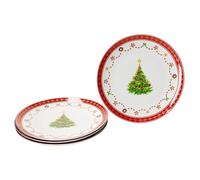 MamboCat Weihnachtstraum Lot de 4 assiettes à pâtisserie Ø 26,8 cm I Grandes assiettes en porcelaine pour 4 personnes avec décoration de Noël I Assiettes pour biscuits, etc. I Service pour Noël,