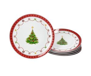 MamboCat Weihnachtstraum Lot de 6 assiettes à gâteau I Petites assiettes à petit-déjeuner en porcelaine pour 6 personnes avec décor de Noël I Service pour salade, dessert et autres I Vaisselle pour