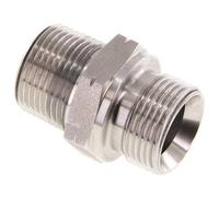 Mamelon double en acier inoxydable 3/4'' NPT x G 3/4'' 40 Bar - Hydraulique