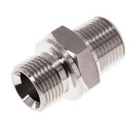 Mamelon double en acier inoxydable 3/8'' NPT x G 3/8'' 40 Bar - Hydraulique