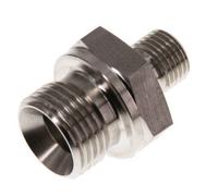 Mamelon double en acier inoxydable G 1/2'' x G 1/4'' 400 Bar - Hydraulique