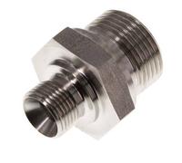 Mamelon double en acier inoxydable G 3/4'' x G 3/8'' 400 Bar - Hydraulique