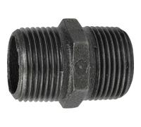 Mamelon Mâle-Mâle en Fonte Malléable à Cœur Noir - 1/2''