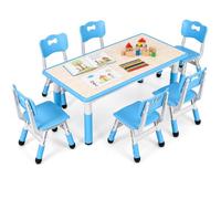 MAMIZO Table et chaises réglables en hauteur pour enfant, groupe scolaire et chambre