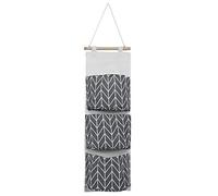 MAMJENNI Lot de 2 sacs de rangement muraux à suspendre pour armoire, jouets, pochette décorative pour chambre à coucher, salle de bain (gris)