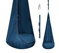 MAMOI® fauteuil cocon suspendu en tissu velvet avec coussin et sangle d’extension, siège suspendu élégant pour la maison