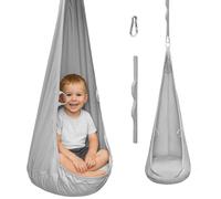 MAMOI® fauteuil cocon suspendu en tissu velvet avec coussin et sangle d’extension, siège suspendu élégant pour la maison