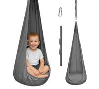 MAMOI® fauteuil cocon suspendu en tissu velvet avec coussin et sangle d’extension, siège suspendu élégant pour la maison