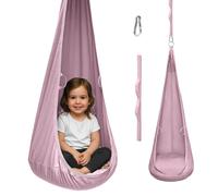 MAMOI® fauteuil cocon suspendu en tissu velvet avec coussin et sangle d’extension, siège suspendu élégant pour la maison