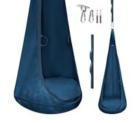 MAMOI® Fauteuil suspendu pour enfants en velours – cocon suspendu & grotte Cocoon pour enfants, sac suspendu avec coussin et crochet,balançoire enfant