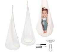 MAMOI® Nid suspendu pour enfants | Fauteuil suspendu en coton | Chaise suspendue pour enfants avec poignées en tissu