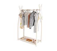 MAMOI® Portant à vêtements pour enfants 95 x 106 x 32 cm / 53 x 95 x 32 cm | Garde-robe enfant | Porte-manteau debout | Rail de vêtements pour enfants | Rail en bois | Garde-robe chambre d'enfant |
