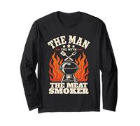 Man Myth Meat Smoker Legend BBQ Dad Manche Longue