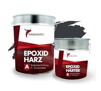 MANADATEC B471 Peinture Résine Époxy Bi-Composant Interieur 1 kg | RAL 7016 Gris anthracite | Revêtement de Sol Époxy 2K Pour Garage, Béton, Atelier, Sous-Sol, Cave, Entrepôt et Local Technique