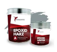 MANADATEC B471 Peinture Résine Époxy Bi-Composant Interieur 2,5 kg | RAL 7001 Gris argent | Revêtement de Sol Époxy 2K Pour Garage, Béton, Atelier, Sous-Sol, Cave, Entrepôt et Local Technique