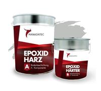 MANADATEC B471 Peinture Résine Époxy Bi-Composant Interieur 5 kg | RAL 7035 Gris clair | Revêtement de Sol Époxy 2K Pour Garage, Béton, Atelier, Sous-Sol, Cave, Entrepôt et Local Technique