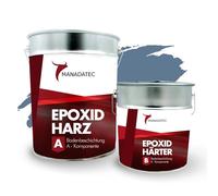 MANADATEC Revêtement de sol époxy 2K 1 kg | RAL 5014 Bleu pigeon | Sans solvant, écologique & inodore | Revêtement pour sols de garages & caves | Haute résistance aux chocs