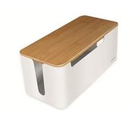 Management Cable Box Bambus-Deckel 320 x 140 x 130mm LogiLink White