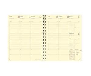 MANAGER SPIRALÉ PRESTIGE FR Recharge - 21x27 cm - Semainier - 12 mois et 1/2 de mi-décembre à décembre Beige G