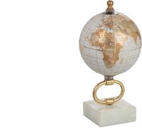 Manahee Design | Globe terrestre marbre blanc métal or | 20 cm x 10,5 cm x 10,5 cm