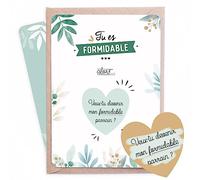 Manahia - Carte à gratter Parrain Coeur - Demande surprise baptême | Veux-tu être mon parrain ? - Demande originale futur parrain - Enveloppe kraft A6 - Ticket à gratter - Annonce naissance