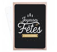 Manahia Carte de Noël - Joyeuses fêtes et tout plein de bonheur - Livrée avec Enveloppe Kraft - Carte de Voeux - Meilleurs Voeux - Bonnes Fêtes - Joyeux Noël - Carte de Noël (1 unité)