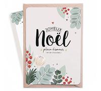 Manahia Carte de Noël - Oh oh oh Joyeux Noël - Livré avec enveloppe kraft - Carte de voeux - Meilleurs voeux - Bonnes fêtes - Joyeux Noël - Carte de Noël (1 unité)