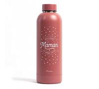 Manahia - Gourde Meilleure Maman du monde - 500 ml - Cadeau Fête des Mères | Bouteille isotherme bonne fête - Boîte cadeau kraft - Anniversaire & Noël - Chaud 12h / Froid 24h - Sport, voyage, bureau