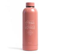 Manahia - Gourde Vivre d’amour et de voyage - 500 ml - Idée Cadeau Femme | Bouteille isotherme amie baroudeuse - Boîte cadeau kraft - Anniversaire, Noël & Saint-Valentin - Sport, voyage, bureau