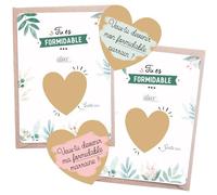 Manahia - Lot 2 Cartes à gratter Parrain & Marraine Coeur - Demande baptême | Duo marraine parrain - Demande originale - 2 Enveloppes kraft A6 incluses - Ticket à gratter - Annonce naissance, grossesse