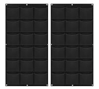 MANCHAP Lot de 2 Sacs de Plantation Murale verticaux à 18 Poches pour Plantes d'intérieur et d'extérieur, Jardinage, Pot de Fleurs Vertical, décoration muralenoir