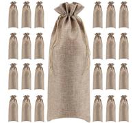 MANCHAP Lot de 24 sacs cadeaux en toile de jute avec cordon de serrage - 15 x 35 cm - Pour mariage, fête, rangement à la maison