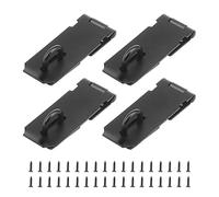 MANCHAP Lot de 4 moraillons noirs de 10,2 cm, fermoir pour cadenas en acier inoxydable loquet de porte de 105 mm pour portail de jardin, abri de jardin, armoire de porte