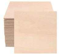 MANCHAP Lot de 60 feuilles de bois de contreplaqué carrées de 100 x 100 x 2 mm, fines feuilles de tilleul pour bricolage, peinture, pyrogravure, gravure, maquette